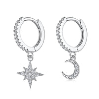 [Perlaura Jewelry ]Star and Moon Asymmetric Earrings