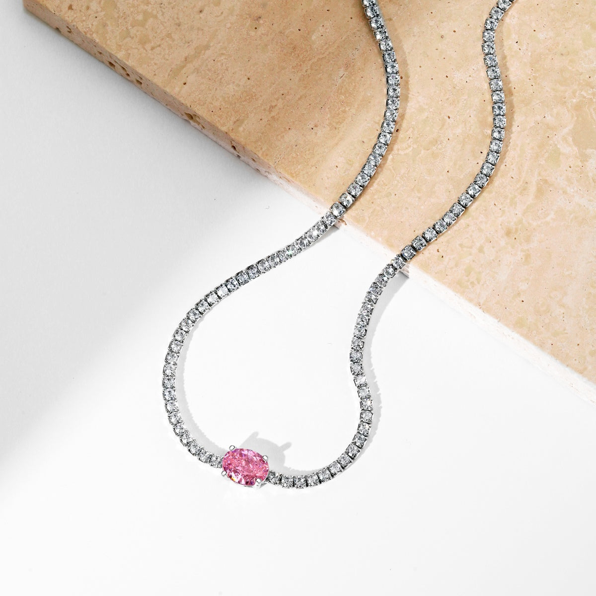 [Polaidi Jewelry]1.0 Carat Shining Oval Cut Necklace