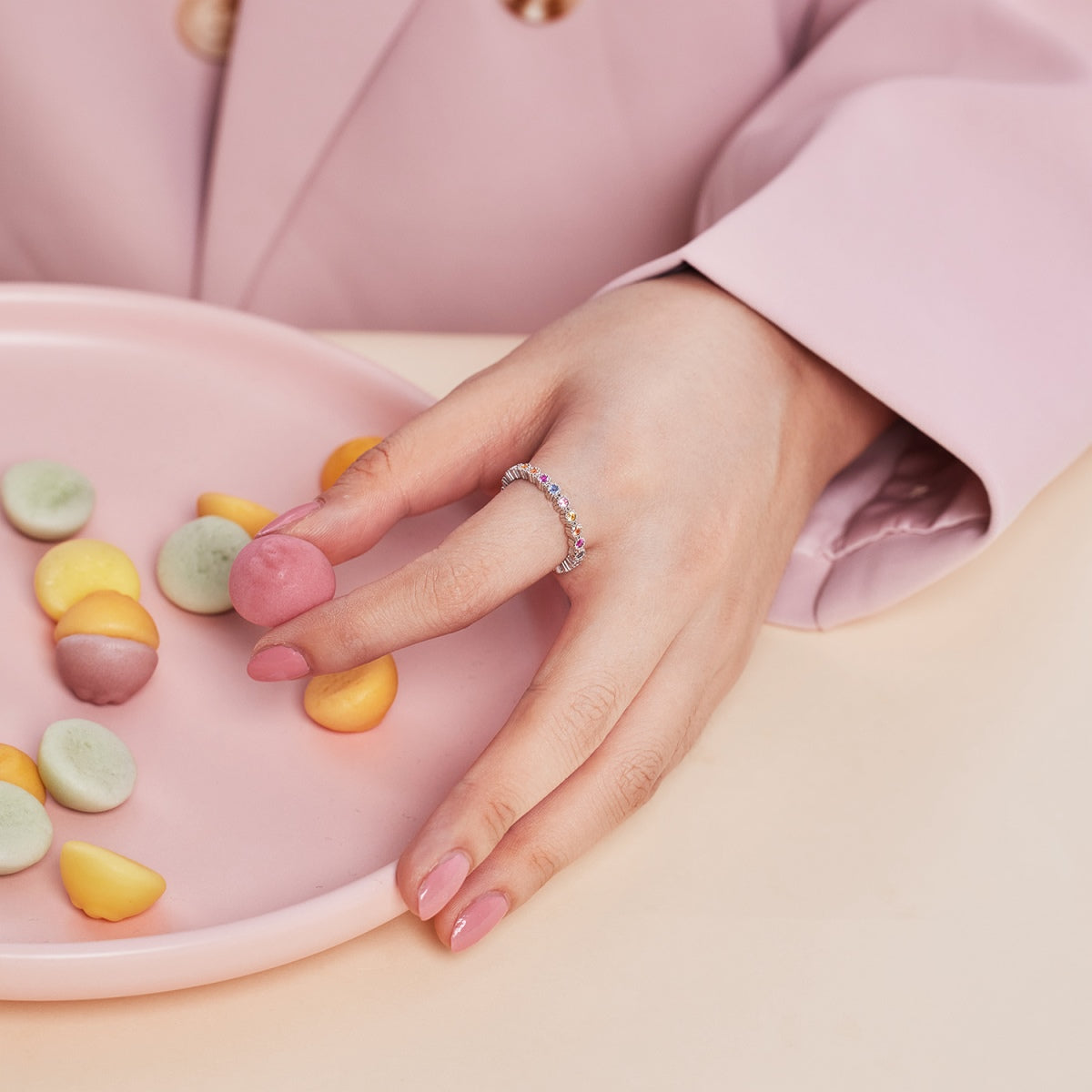 [Polaidi Jewelry]Unique Scintillating Round Cut Daily Ring