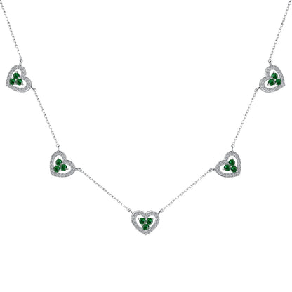 [Polaidi Jewelry]Sparkling Five Heart Necklace