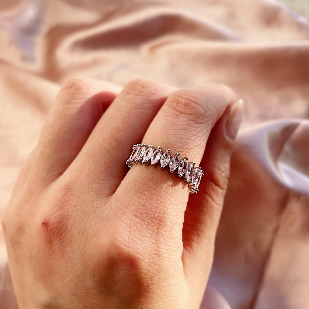 [Polaidi Jewelry]Gorgeous Marquise Cut Tennis Ring