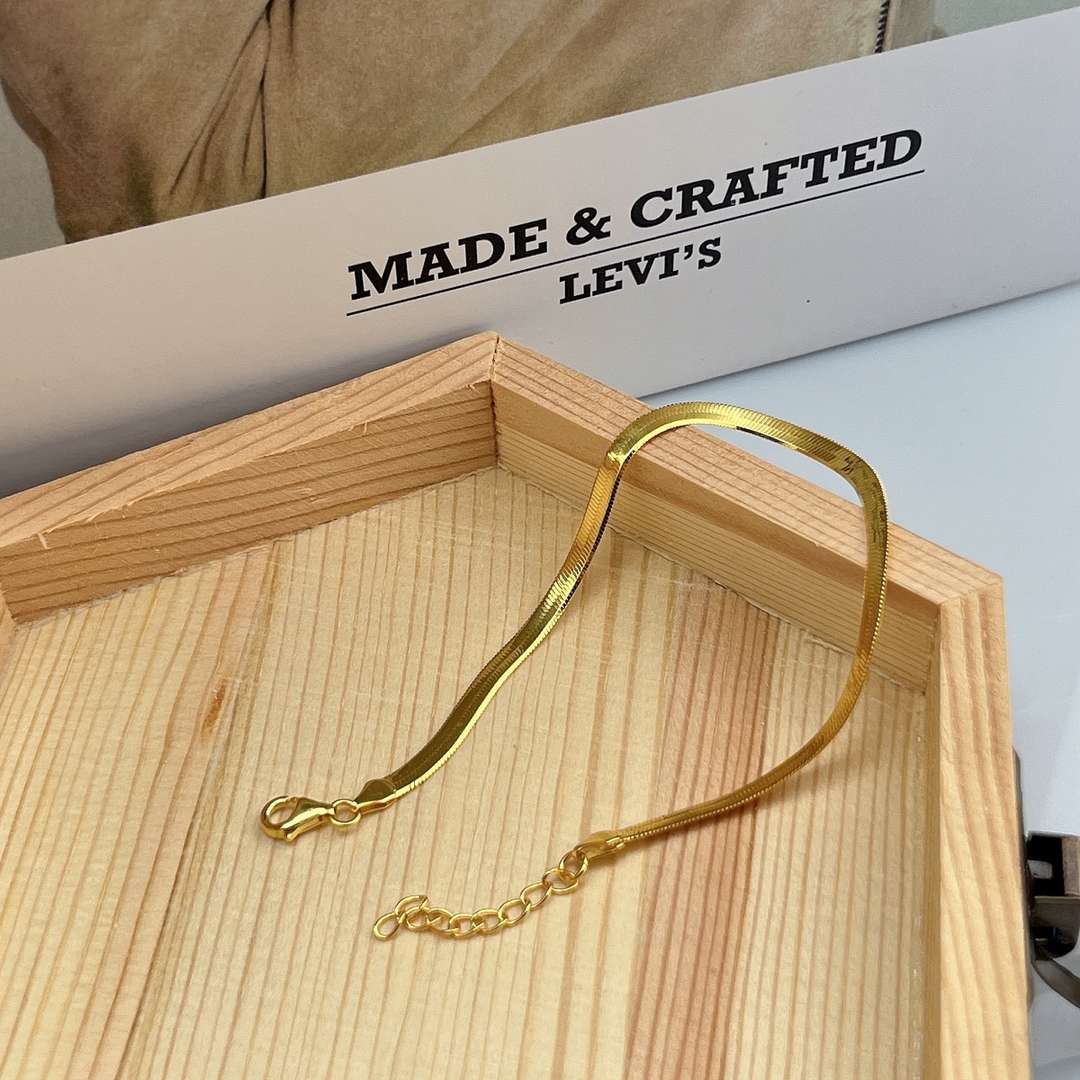 [Polaidi Jewelry]Flat Snake Bone Chain Blade Necklace