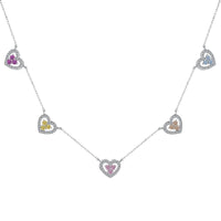 [Perlaura Jewelry ]Sparkling Five Heart Necklace