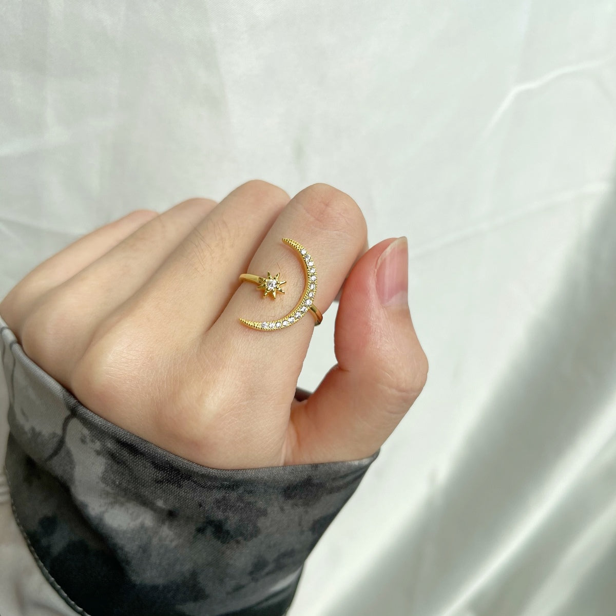 [Polaidi Jewelry]Eternity Moon & Star Ring