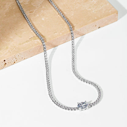 [Polaidi Jewelry]1.0 Carat Shining Oval Cut Necklace