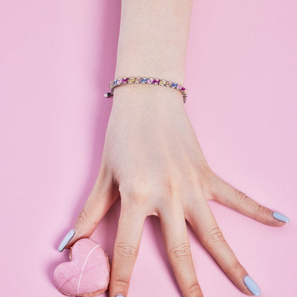 [Polaidi Jewelry]Ornate Sparkling Multi Cut Party Bracelet