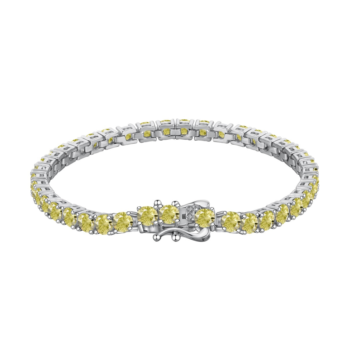 [Polaidi Jewelry]Ornate Dazzling Round Cut Tennis Bracelet
