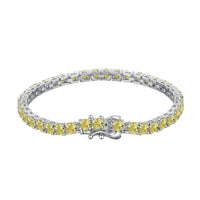 [Perlaura Jewelry ]Ornate Dazzling Round Cut Tennis Bracelet
