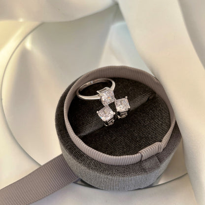 [Polaidi Jewelry]1.0 Carat Radiant Princess Cut Wedding Earrings