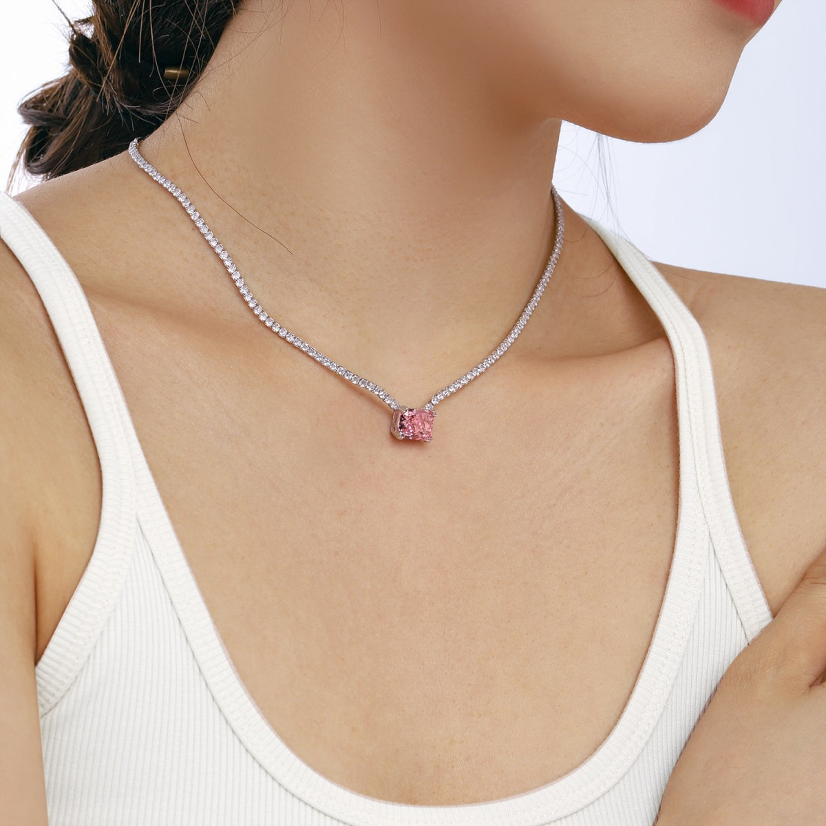 [Polaidi Jewelry]4.0 Carat Elegant Radiant Cut Necklace