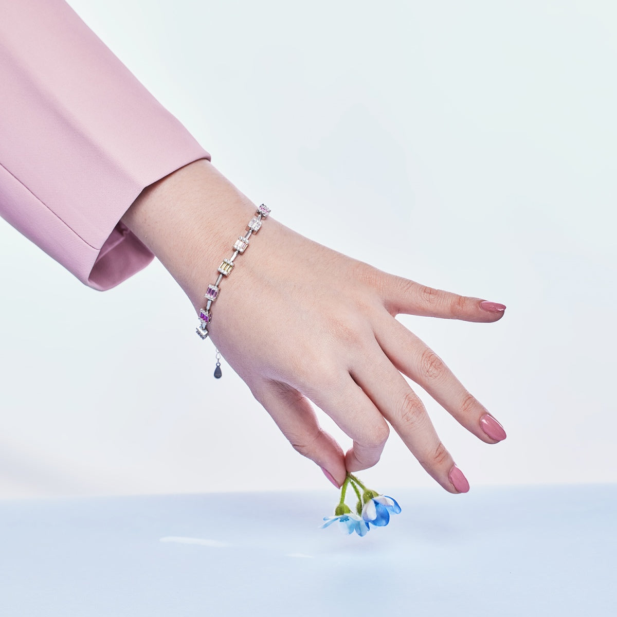 [Polaidi Jewelry]Dainty Charming Emerald Cut Daily Bracelet