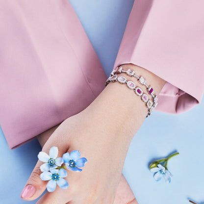 [Polaidi Jewelry]Dainty Charming Emerald Cut Daily Bracelet