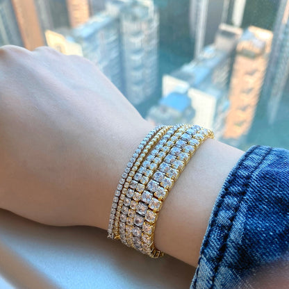 [Polaidi Jewelry]Sparkling Radiant Princess Cut Tennis Bracelet