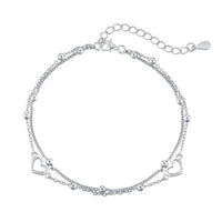 [Perlaura Jewelry ]Dainty Double Layer Love Heart Bracelet