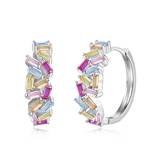 [Polaidi Jewelry]Dazzling Colorful Emerald Cut Daily Earrings