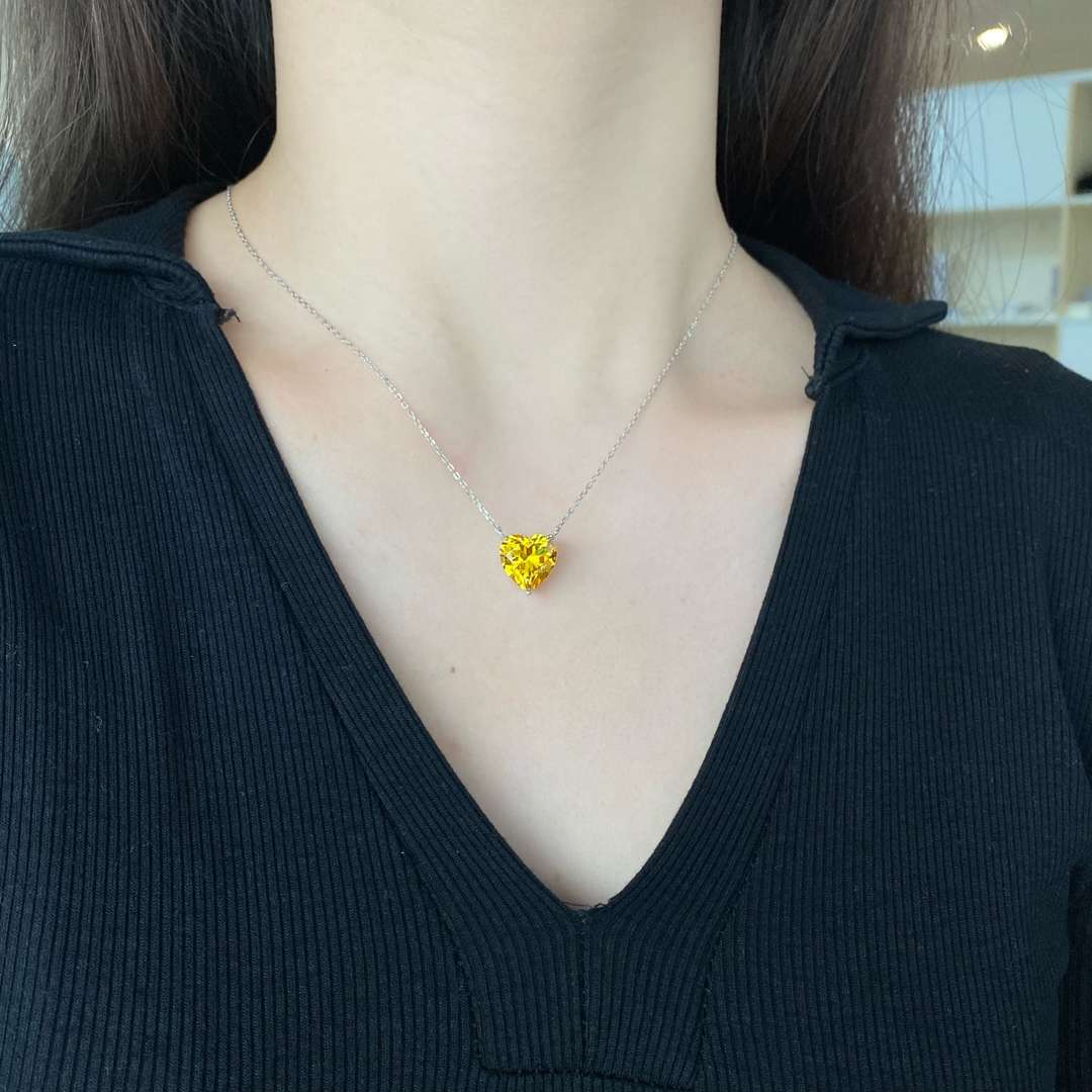 [Polaidi Jewelry]6.0 carat Radiant Heart Shape Necklace