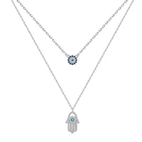 [Perlaura Jewelry ]Demon Eye Hamsa Palm Necklace