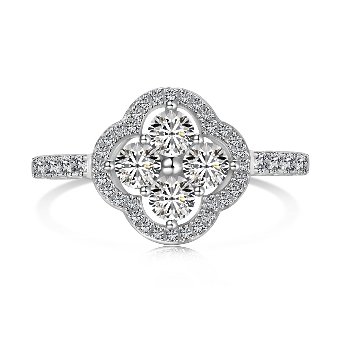 [Polaidi Jewelry]Four Leaf Clover Flower Design Ring