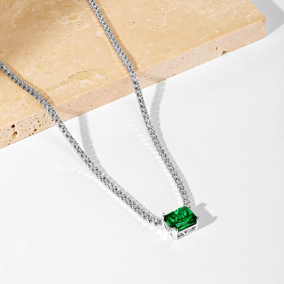 [Polaidi Jewelry]4.0 Carat Elegant Radiant Cut Necklace
