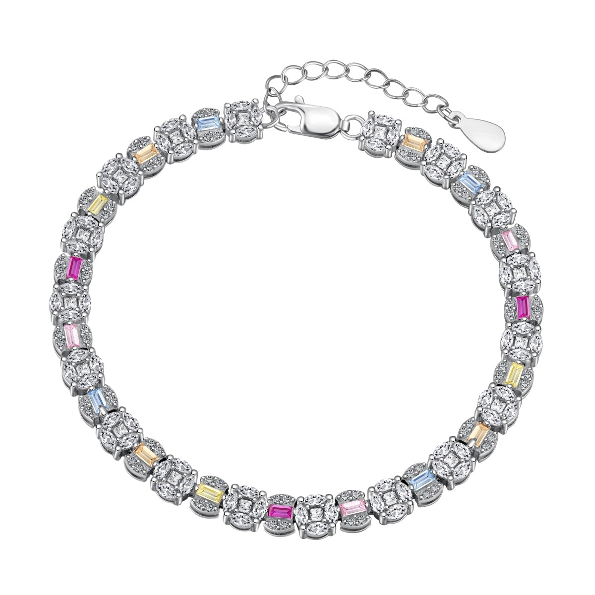 [Polaidi Jewelry]Dazzling Radiant Multi Cut Daily Bracelet