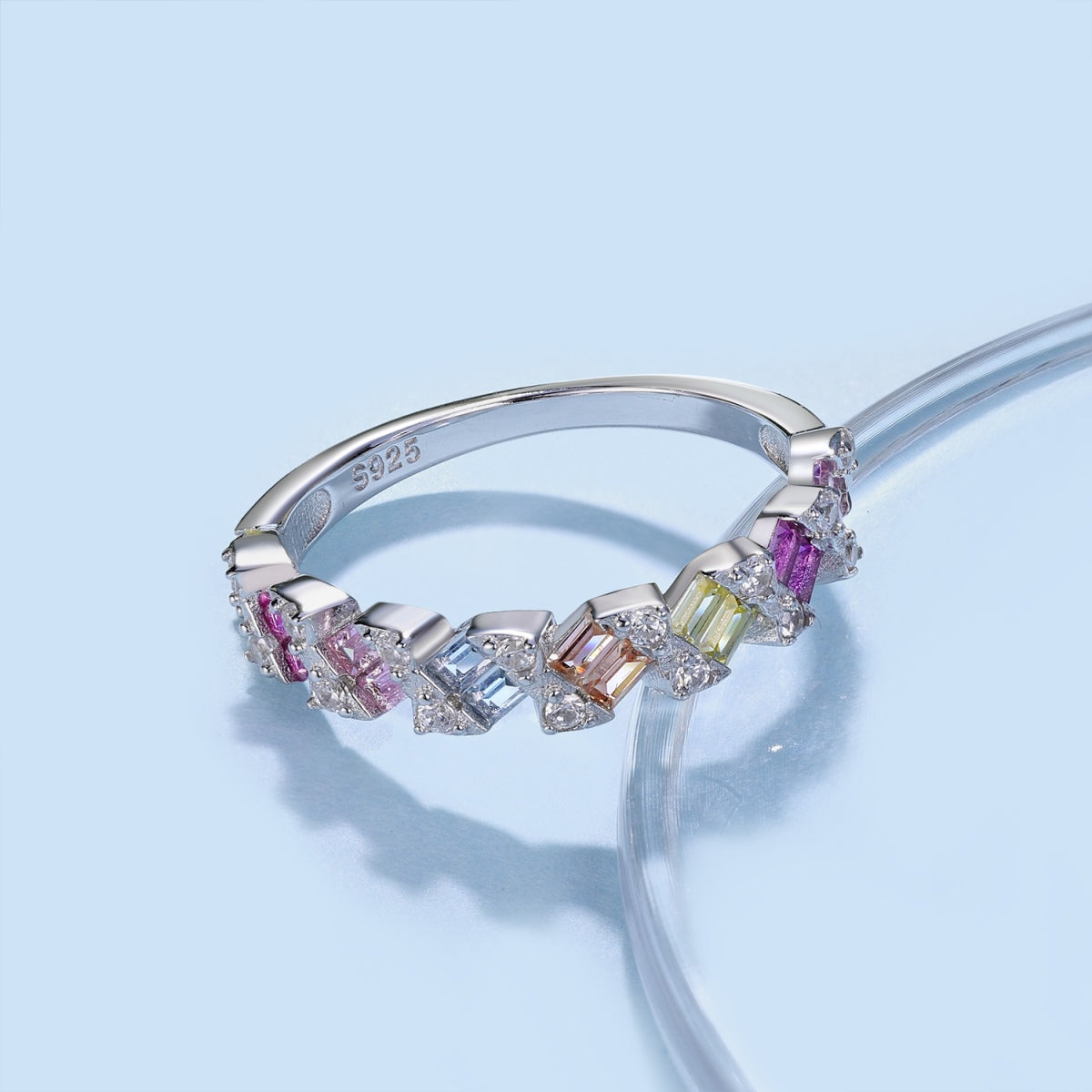 [Polaidi Jewelry]Delicate Vibrant Emerald Cut Daily Ring