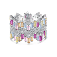 [Perlaura Jewelry ]Luxurious Colorful Radiant Cut Daily Ring