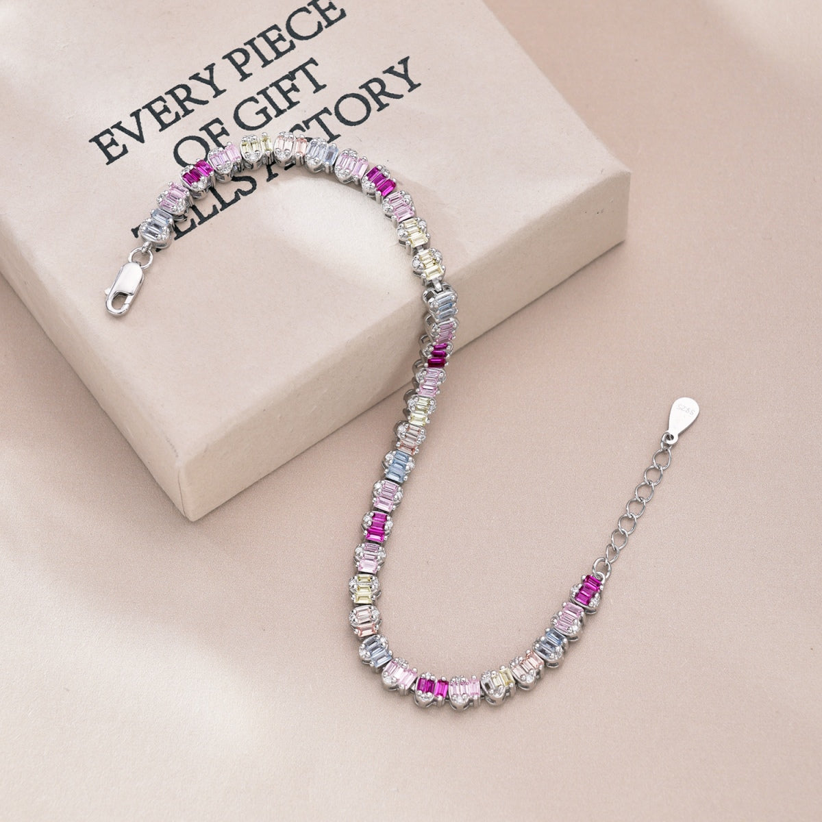 [Polaidi Jewelry]Delicate Colorful Emerald Cut Party Bracelet