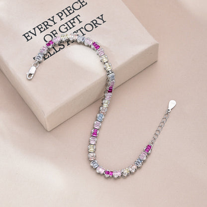 [Polaidi Jewelry]Delicate Colorful Emerald Cut Party Bracelet