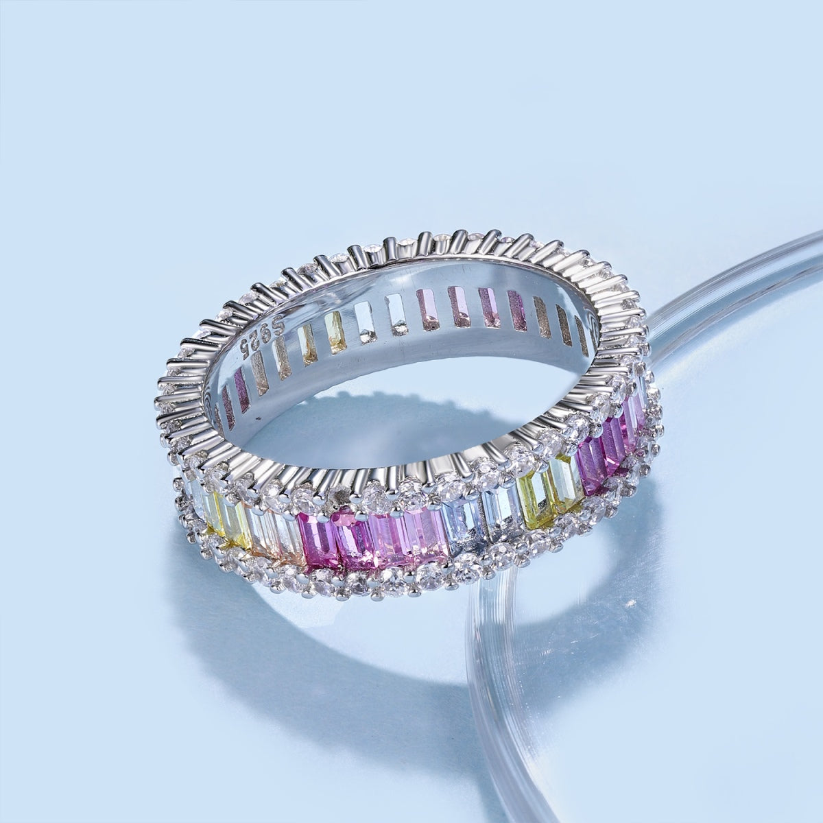 [Polaidi Jewelry]Dainty Kaleidoscopic Emerald Cut Daily Ring