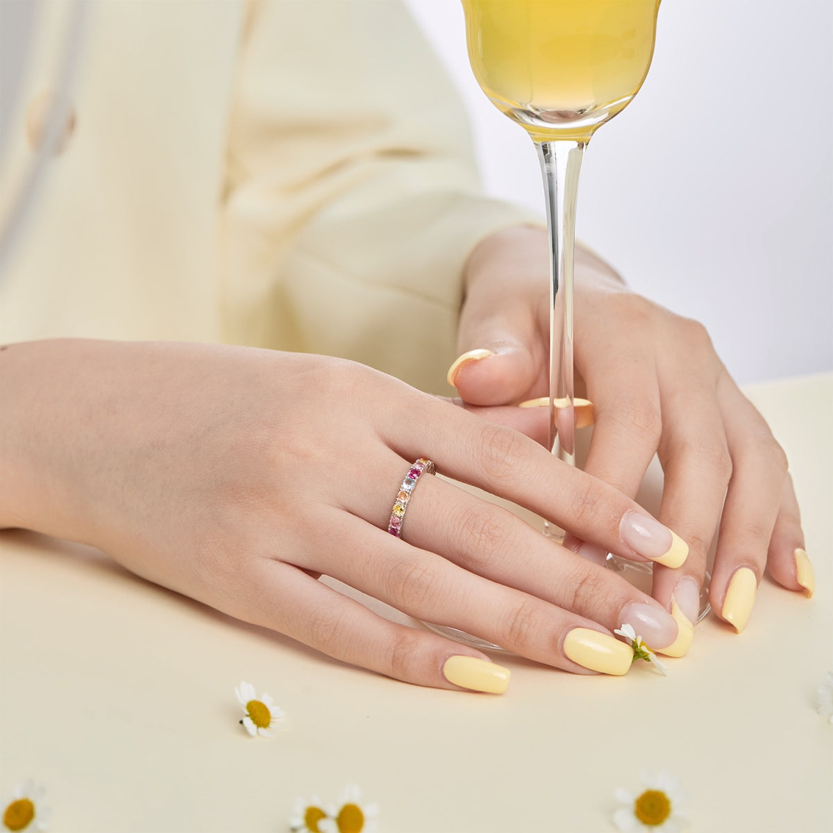 [Polaidi Jewelry]Dazzling Lustrous Round Cut Tennis Ring