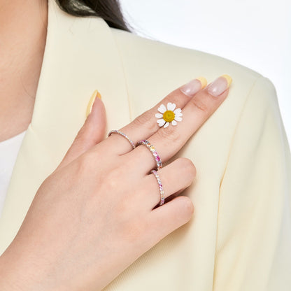 [Polaidi Jewelry]Dazzling Lustrous Round Cut Tennis Ring