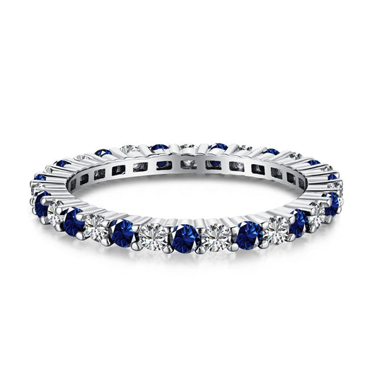 [Polaidi Jewelry]Exquisite Colorful Round Cut Tennis Ring