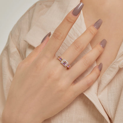 [Polaidi Jewelry]Exquisite Colorful Radiant Cut Party Ring