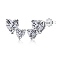 [Perlaura Jewelry ]Double Heart-Shape Classic Princess Style Earrings