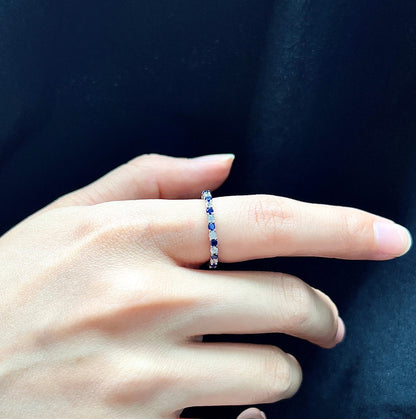 [Polaidi Jewelry]Exquisite Colorful Round Cut Tennis Ring