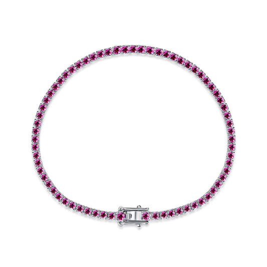 [Polaidi Jewelry]Dazzling Colorful Round Cut Daily Bracelet