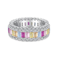 [Perlaura Jewelry ]Dainty Colorful Radiant Cut Daily Ring
