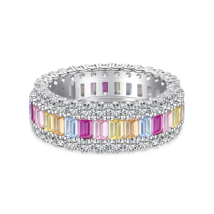 [Polaidi Jewelry]Dainty Colorful Radiant Cut Daily Ring