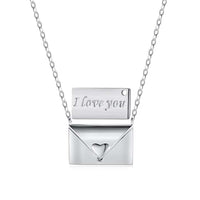 [Perlaura Jewelry ]Envelope Heart Shape Mother's Day Necklace