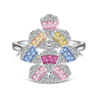 [Perlaura Jewelry ]Sparkling Colorful Water Drop Shape Daily Ring