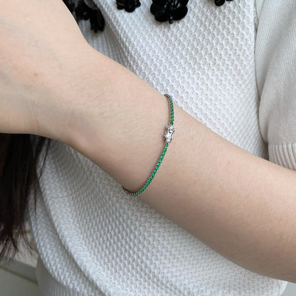 [Polaidi Jewelry]Dazzling Colorful Round Cut Daily Bracelet