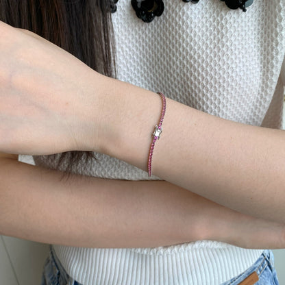 [Polaidi Jewelry]Dazzling Colorful Round Cut Daily Bracelet