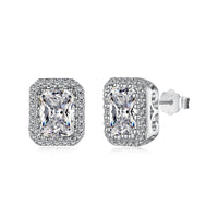 [Perlaura Jewelry ]1.0 Carat Luxurious Dainty Emerald Cut Daily Earrings
