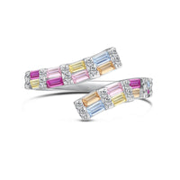 [Perlaura Jewelry ]Charming Colorful Radiant Cut Adjustable Daily Ring