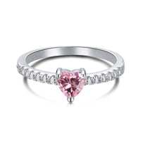 [Perlaura Jewelry ]0.5 Carat CaratEternity Charming Heart Shape Lover Ring
