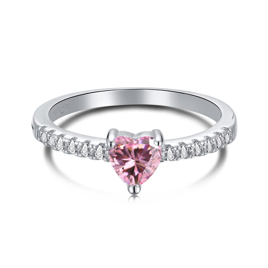 [Polaidi Jewelry]0.5 Carat CaratEternity Charming Heart Shape Lover Ring