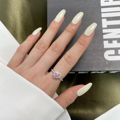 [Polaidi Jewelry]Eternity Splashy Romantic Heart Shape Lover Ring