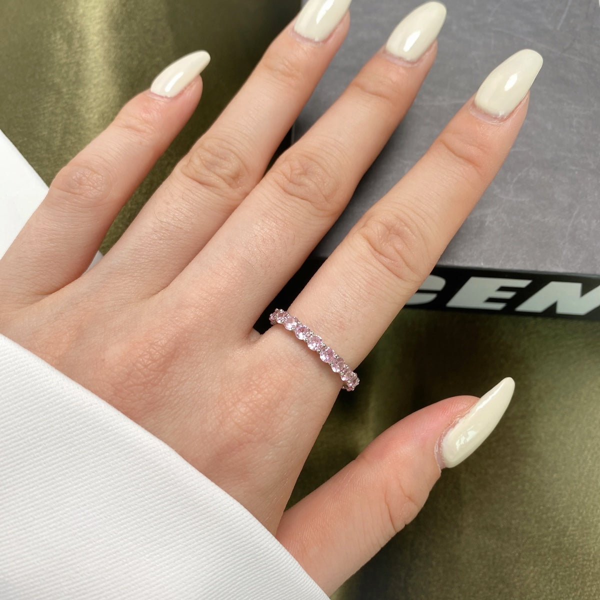 [Polaidi Jewelry]Sparkling Round Cut Tennis Ring