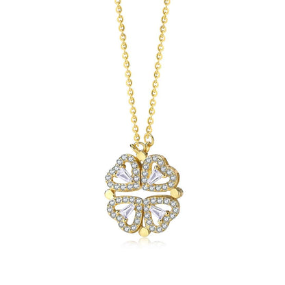 [Polaidi Jewelry]Ornate Heart Cut Flower Shape Necklace