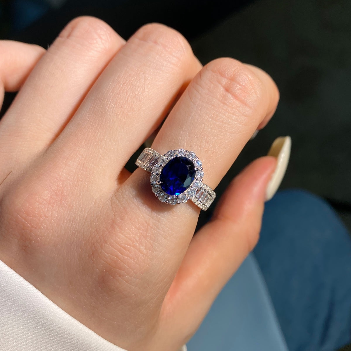 [Polaidi Jewelry]1.5 Carat Dazzling Charming Oval Cut Banquet Ring